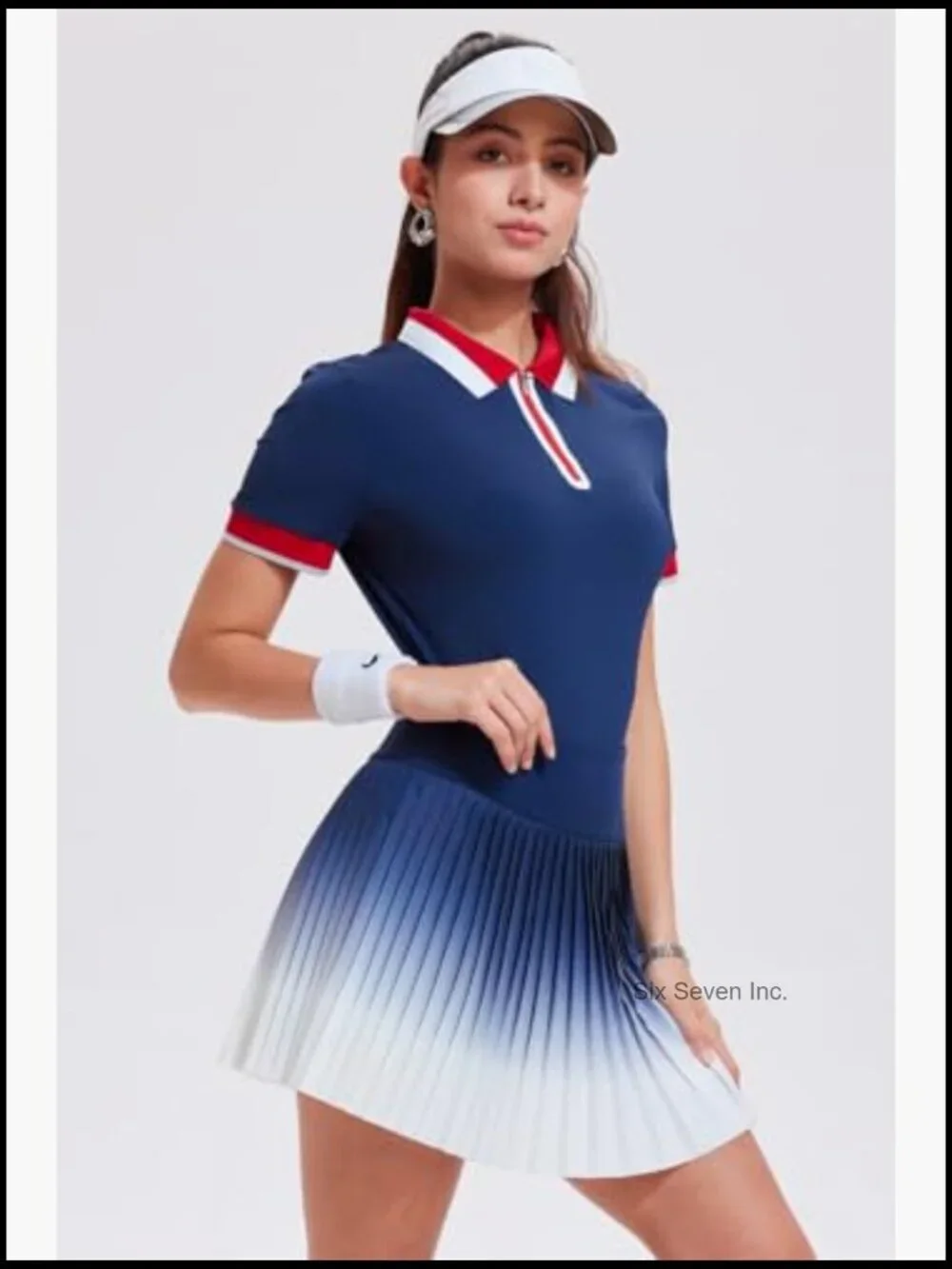 Matching 2 Piece Tennis Skirt Set with Pleated Skort and Polo Top